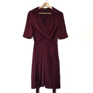 maroon silk dress